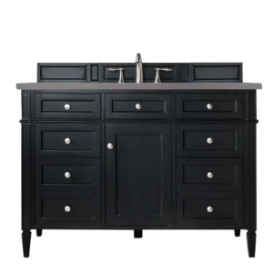 Brittany 48″ Single Vanity, Black Onyx w/ 3 CM Grey Expo Quartz Top