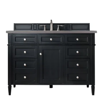 Brittany 48" Single Vanity, Black Onyx w/ 3 CM Grey Expo Quartz Top