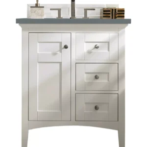 Palisades 30″ Single Vanity, Bright White w/ 3 CM Cala Blue Top