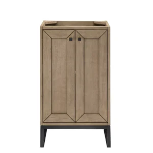 Chianti 20″ Single Vanity Cabinet, Whitewashed Walnut, Matte Black