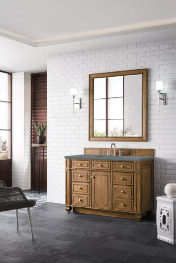 Bristol 48" Single Vanity, Saddle Brown w/ 3 CM Cala Blue Quartz Top - Image 3