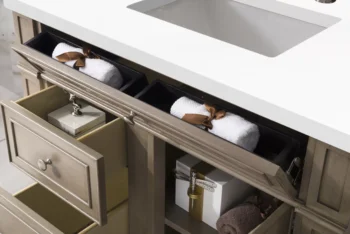 Bristol 36" Single Vanity, Whitewashed Walnut w/ 3 CM White Zeus Quartz Top - Image 3