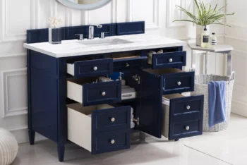 Brittany 48" Single Vanity, Victory Blue w/ 3 CM Arctic Fall Solid Surface Top - Image 4