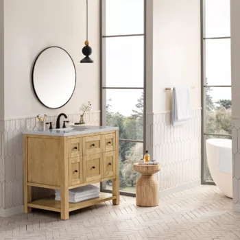 Breckenridge 36" Single Vanity, Light Natural Oak w/ 3 CM Eternal Serena Top - Image 3