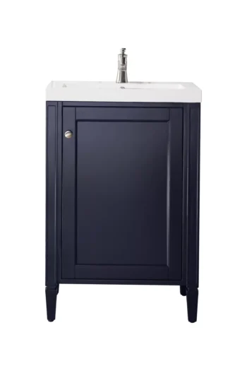 Britannia 24" Single Vanity, Navy Blue w/ White Glossy Composite Stone Top