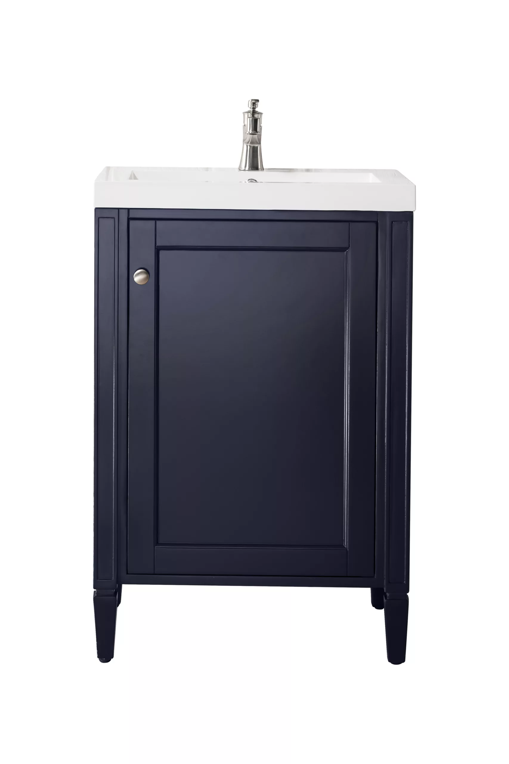 Britannia 24" Single Vanity, Navy Blue w/ White Glossy Composite Stone Top
