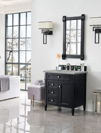 Brittany 30" Single Vanity, Black Onyx, w/ 3 CM Eternal Serena Quartz Top - Image 3
