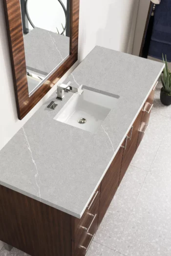 Metropolitan 60" Single Vanity, American Walnut w/ 3 CM Eternal Serena Quartz Top - Image 3
