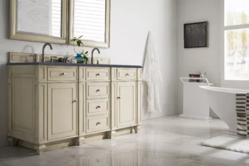 Bristol 60" Double Vanity, Vintage Vanilla w/ 3 CM Charcoal Top - Image 3