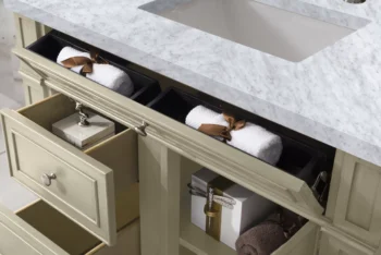 Bristol 36" Single Vanity, Vintage Vanilla w/ 3 CM Carrara Top - Image 4