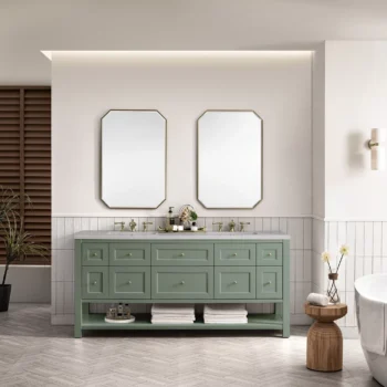 Breckenridge 72" Double Vanity, Smokey Celadon w/ 3 CM Eternal Serena Top - Image 3