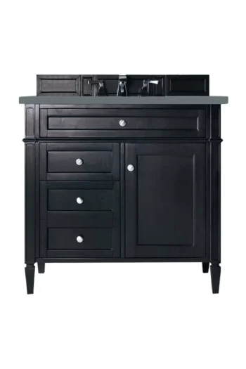 Brittany 36" Single Vanity, Black Onyx w/ 3 CM Cala Blue Top