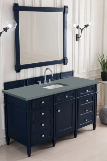 Brittany 60" Single Vanity, Victory Blue w/ 3 CM Cala Blue Top - Image 3