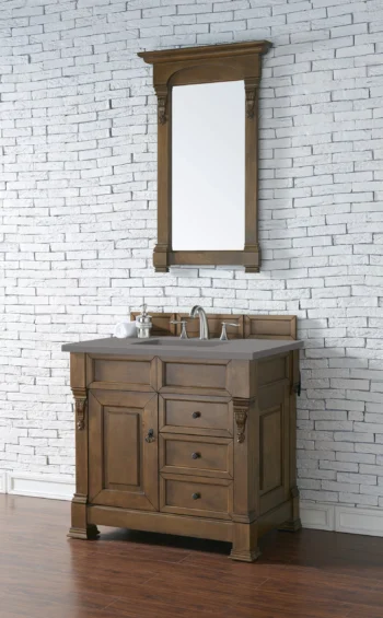 Brookfield 36" Single Vanity, Country Oak w/ 3 CM Grey Expo Top - Image 3