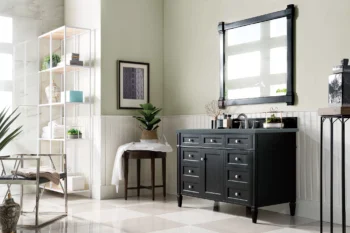 Brittany 48" Single Vanity, Black Onyx w/ 3 CM Cala Blue Quartz Top - Image 3