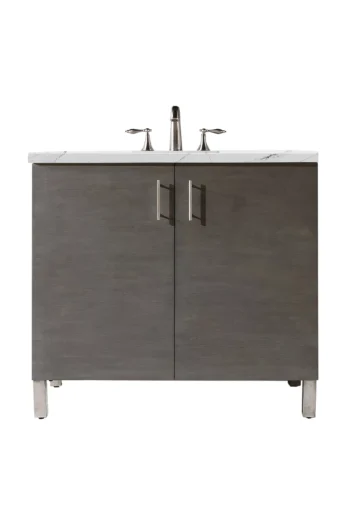Metropolitan 36" Single Vanity, Silver Oak w/ 3 CM Ethereal Noctis Quartz Top