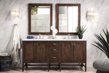 Addison 72" Double Vanity, Mid-Century Acacia w/ 3 CM White Zeus Quartz Top - Image 2