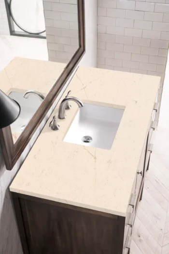 Addison 48" Single Vanity, Mid-Century Acacia w/ 3 CM Eternal Marfil Quartz Top - Image 3