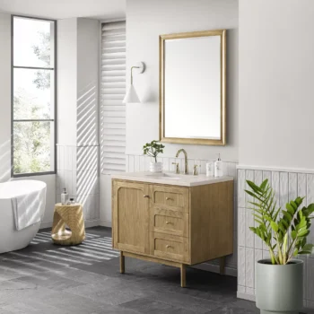 Laurent 36" Single Vanity, Light Natural Oak w/ 3 CM Eternal Marfil Top - Image 4