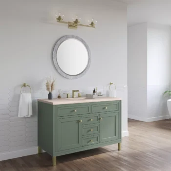 Chicago 48" Single Vanity, Smokey Celadon w/ 3 CM Eternal Marfil Top - Image 3