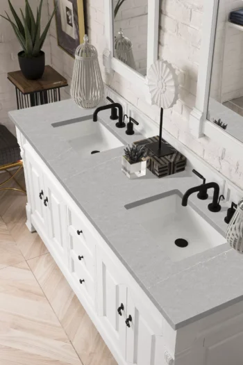 Brookfield 72" Double Vanity, Bright White w/ 3 CM Eternal Serena Quartz Top - Image 3