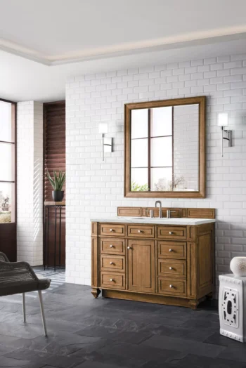 Bristol 48" Single Vanity, Saddle Brown w/ 3 CM Ethereal Noctis Quartz Top - Image 3