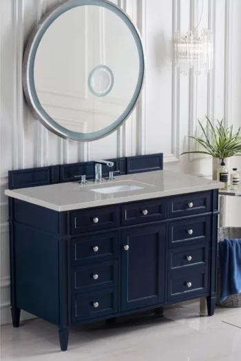 Brittany 48" Single Vanity, Victory Blue w/ 3 CM Eternal Serena Quartz Top - Image 3