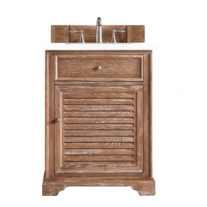 Savannah 26″ Single Vanity, Driftwood w/ 3 CM White Zeus Quartz Top