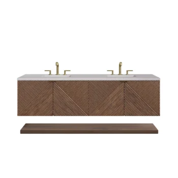 Marcello 72" Double Vanity, Chestnut w/ 3 CM Eternal Serena Top - Image 2