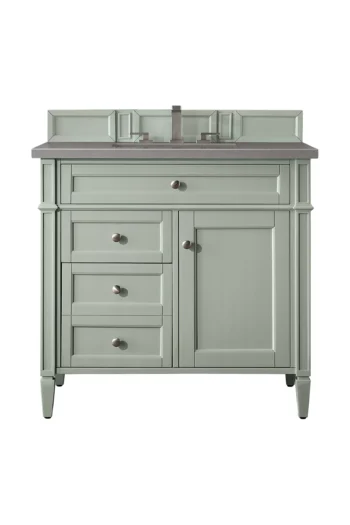 Brittany 36" Single Vanity, Sage Green w/ 3 CM Grey Expo Top