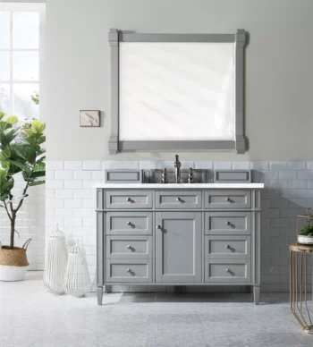 Brittany 48" Single Vanity, Urban Gray w/ 3 CM Arctic Fall Solid Surface Top - Image 2