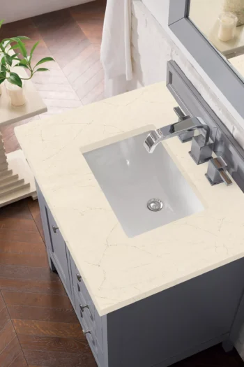 Palisades 30" Single Vanity, Silver Gray w/ 3 CM Eternal Marfil Quartz Top - Image 3