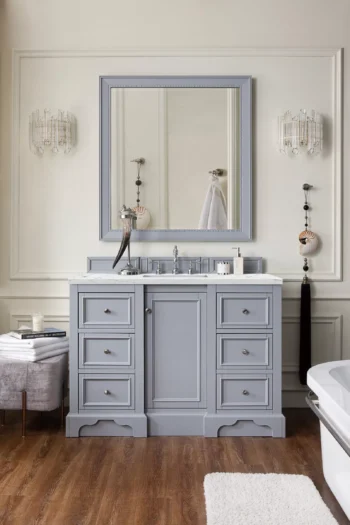 De Soto 48" Single Vanity, Silver Gray w/ 3 CM Ethereal Noctis Quartz Top - Image 2