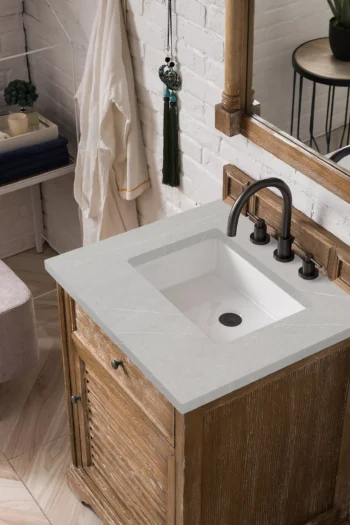 Savannah 26" Single Vanity, Driftwood w/ 3 CM Eternal Serena Quartz Top - Image 3