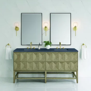 Emmeline 72" Double Vanity, Pebble Oak w/ 3 CM Charcoal Soapstone Top - Image 3