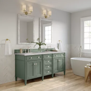 Brittany 72" Double Vanity, Smokey Celadon w/ 3 CM Eternal Serena Top - Image 4