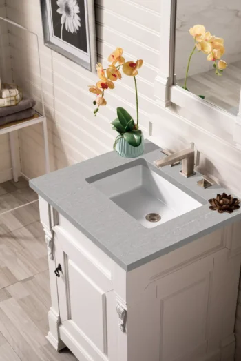 Brookfield 26" Single Vanity, Bright White w/ 3 CM Eternal Serena Quartz Top - Image 3