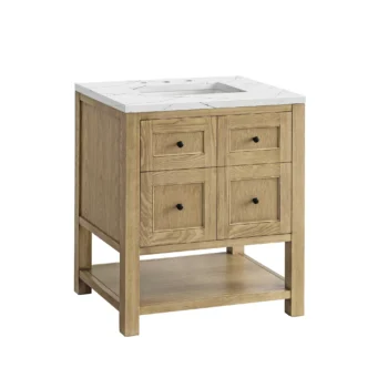 Breckenridge 30" Single Vanity, Light Natural Oak w/ 3 CM Ethereal Noctis Top - Image 6