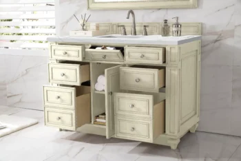 Bristol 48" Single Vanity, Vintage Vanilla w/ 3 CM Ethereal Noctis Quartz Top - Image 4