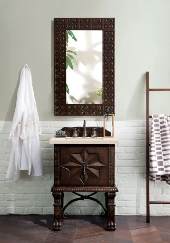 Balmoral 26" Single Vanity, Antique Walnut w/ 3 CM Eternal Marfil Quartz Top - Image 2