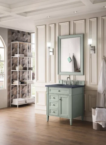 Brittany 30" Single Vanity, Sage Green, w/ 3 CM Charcoal Soapstone Quartz Top - Image 3