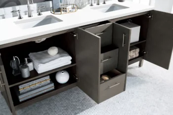 Metropolitan 72" Double Vanity, Silver Oak w/ 3 CM White Zeus Quartz Top - Image 4