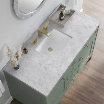 Chicago 48" Single Vanity, Smokey Celadon w/ 3 CM Carrara Marble Top - Image 5