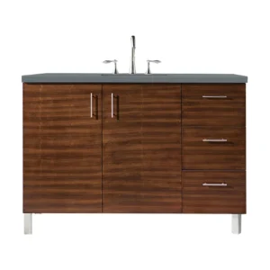 Metropolitan 48″ Single Vanity, American Walnut w/ 3 CM Cala Blue Quartz Top