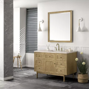 Laurent 48" Single Vanity, Light Natural Oak w/ 3 CM Eternal Marfil Top - Image 6