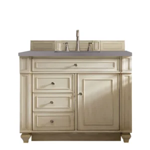 Bristol 36″ Single Vanity, Vintage Vanilla w/ 3 CM Grey Expo Top