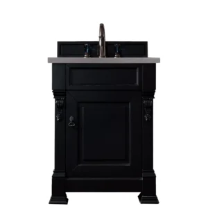 Brookfield 26″ Single Vanity, Antique Black w/ 3 CM Grey Expo Quartz Top