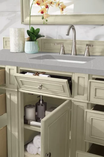 Bristol 60" Single Vanity, Vintage Vanilla w/ 3 CM Eternal Serena Quartz Top - Image 4