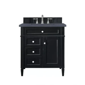 Brittany 30″ Single Vanity, Black Onyx, w/ 3 CM Charcoal Soapstone Quartz Top