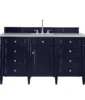 Brittany 60″ Single Vanity, Victory Blue w/ 3 CM Eternal Serena Quartz Top